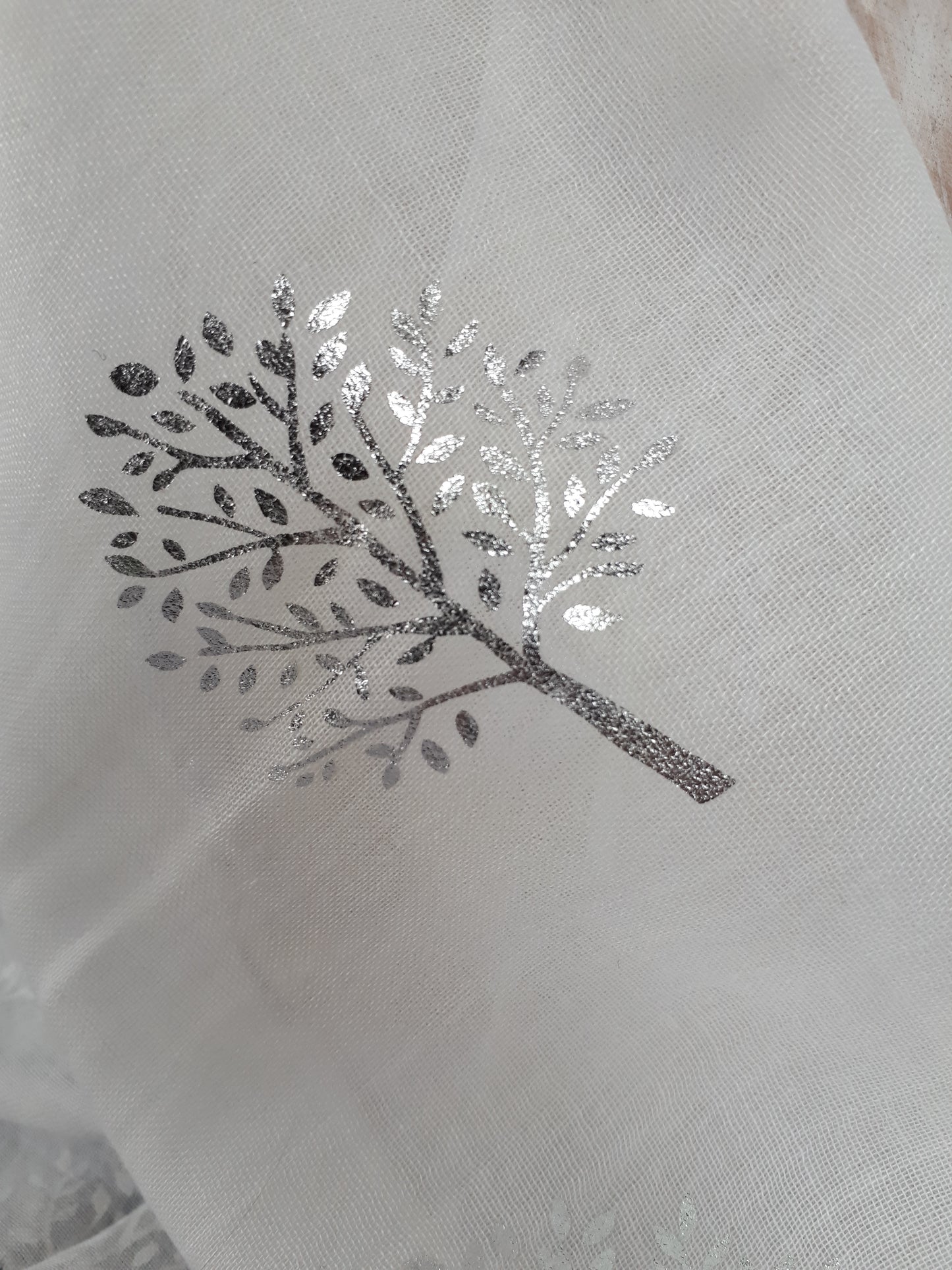 Scarf - Tree of Life - White - Cedar-Creek-Muskoka