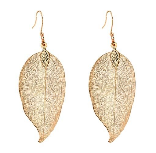 MESH LEAF EARRINGS