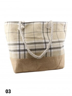 Bag - Beige Plaid - Cedar-Creek-Muskoka