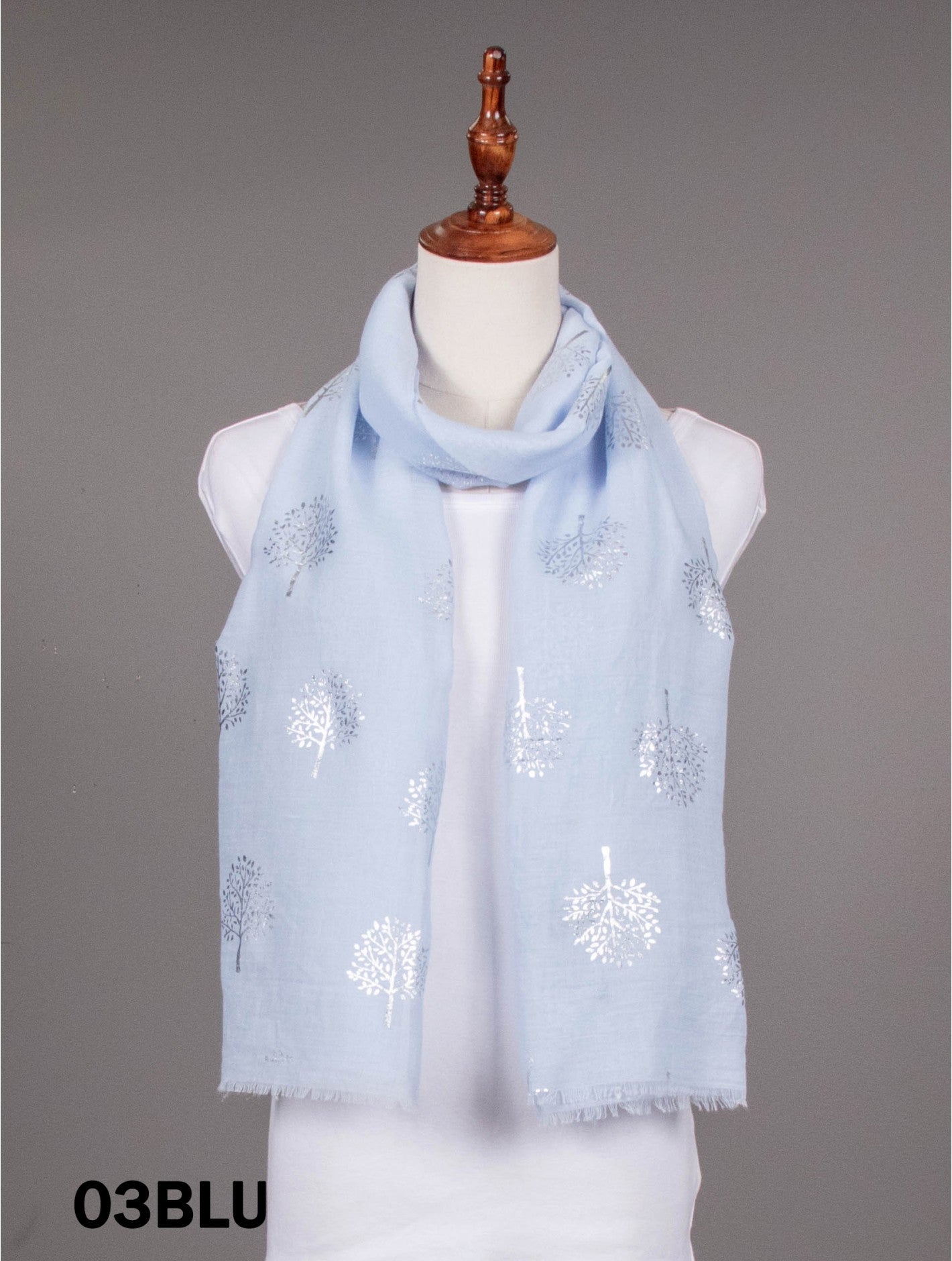 Scarf - Tree of Life - Light Blue - Cedar-Creek-Muskoka