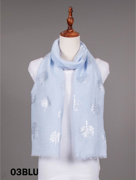 Scarf - Tree of Life - Light Blue - Cedar-Creek-Muskoka