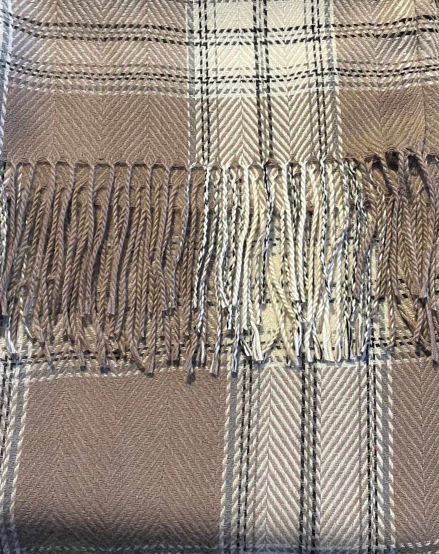 Scarf - Beige Plaid - Cedar-Creek-Muskoka
