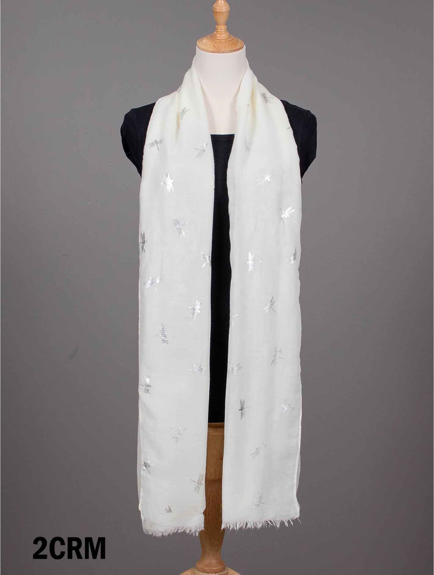 Scarf - Foil Dragonfly - creamy yellow - Cedar-Creek-Muskoka