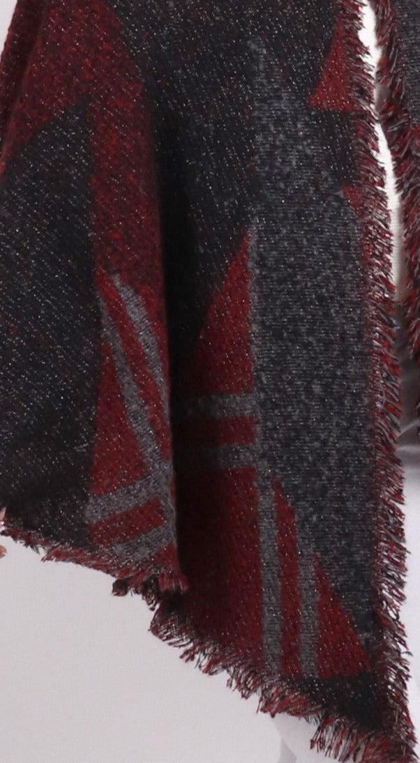 Scarf Fireside - Abstract Red & Black - Cedar-Creek-Muskoka