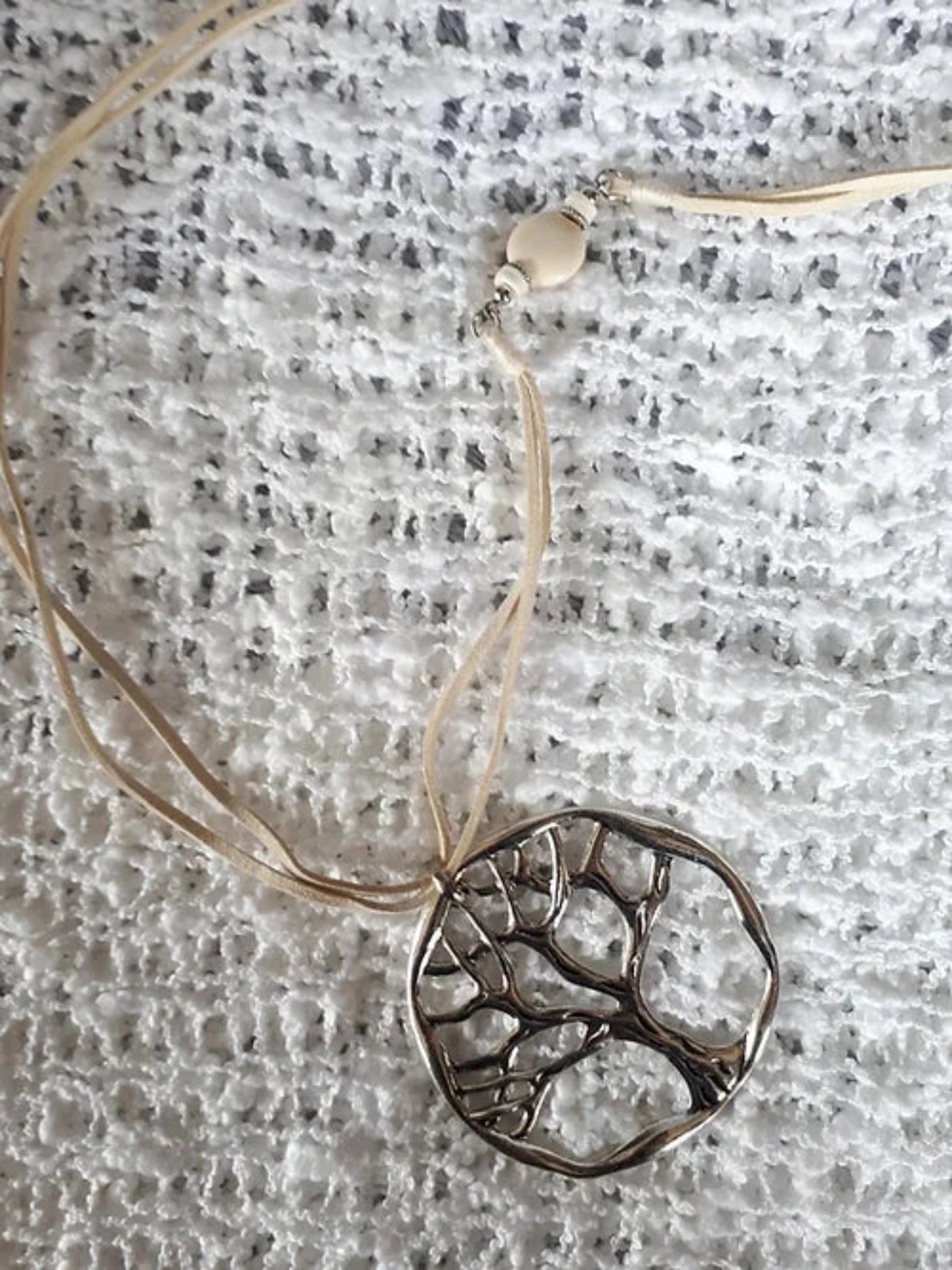 Necklace - Tree of Life - Cream - Cedar-Creek-Muskoka