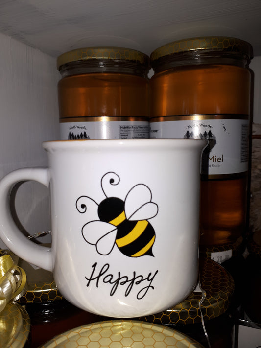 Mugs - Bee Happy - Cedar-Creek-Muskoka