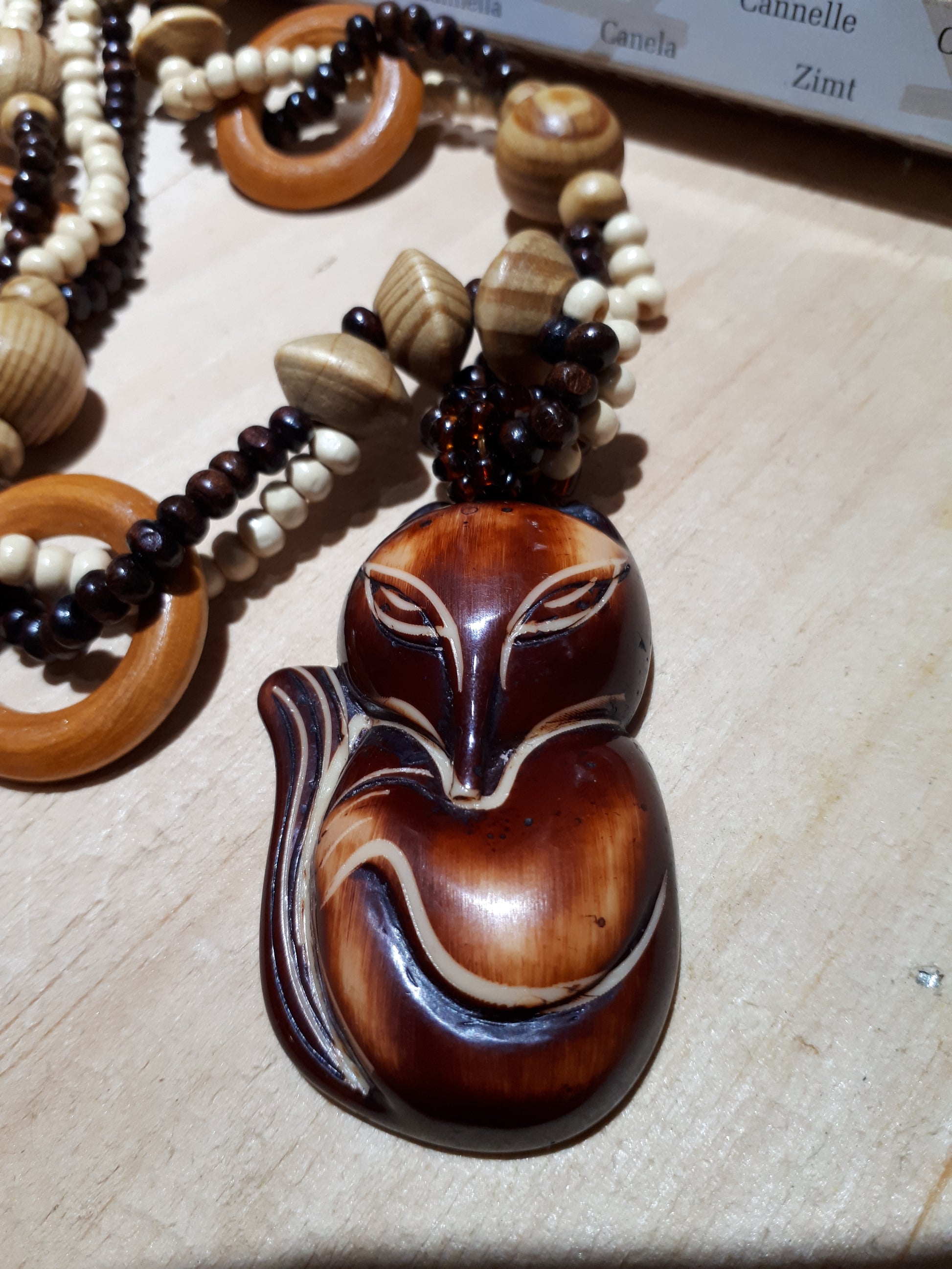 Necklace - Wood Fox - Cedar-Creek-Muskoka